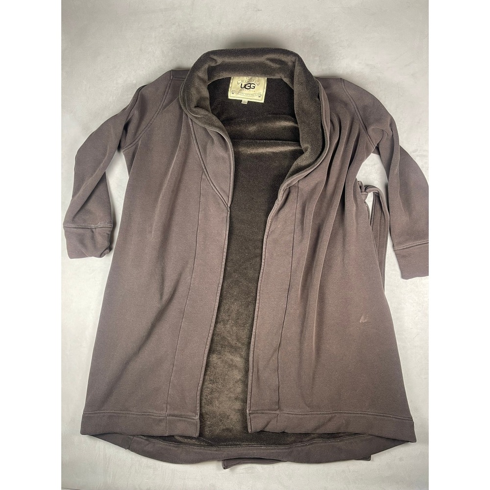 UGG Australia Duffield Robe Womens XL Chocolate Brown‎ Fleece Lined Long Coat